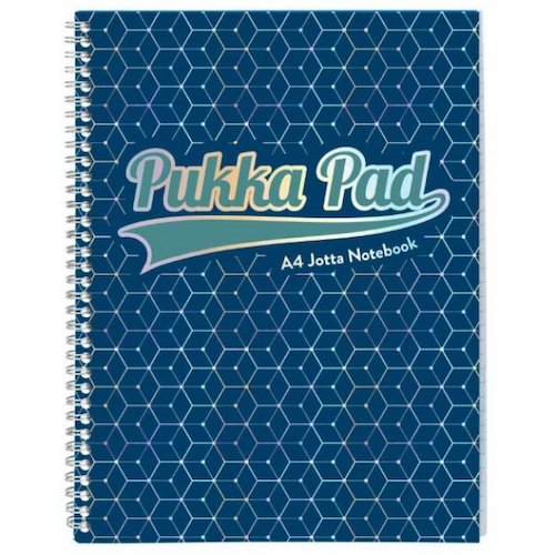 Pukka Pad Glee Jotta A4 Wirebound Card Cover Notebook Ruled 200 Pages Dark Blue (Pack 3) (13780PK)
