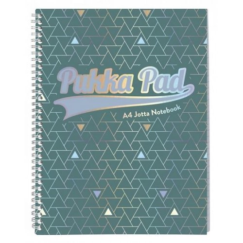 Pukka Pad Glee Jotta A4 Wirebound Card Cover Notebook Ruled 200 Pages Green (Pack 3) (13787PK)