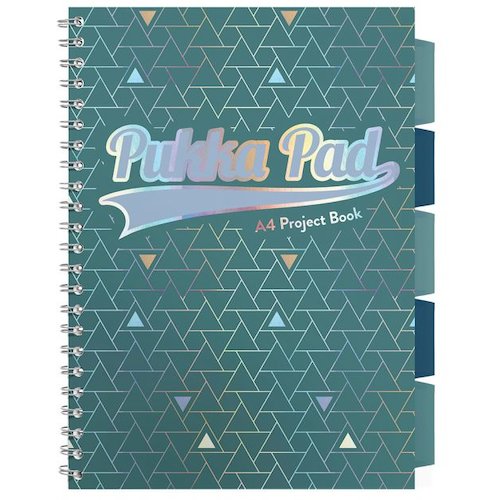 Pukka Pad Glee A4 Wirebound Polypropylene Cover Project Book Ruled 200 Pages Green (Pack 3) (13808PK)