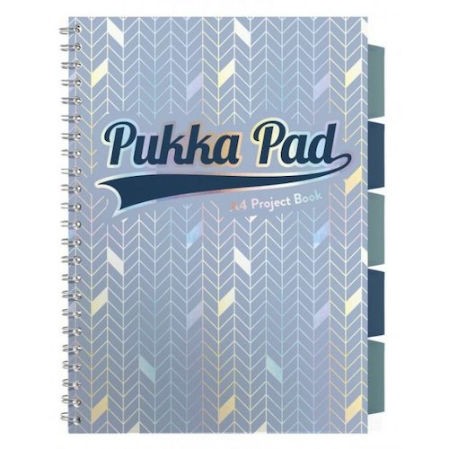 Pukka Pad Glee A4 Wirebound Polypropylene Cover Project Book Ruled 200 Pages Light Blue (Pack 3) (13815PK)
