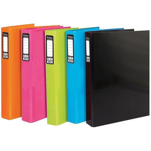 Pukka Brights Ring Binder Laminated Paper on Board 2 O Ring A4 25mm Rings Assorted (Pack 10) BR 9449 (13871PK)