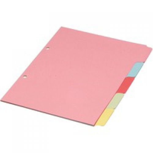 ValueX Divider A5 5 Part Multipunched Assorted Pastel Coloured Card 70599/J5 (13913PK)