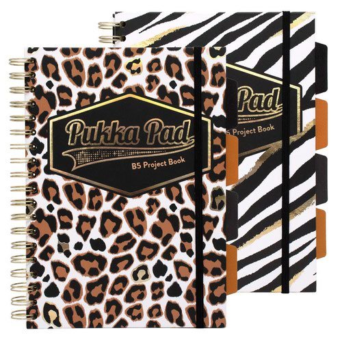 Pukka Wild B5 Hardback Project Book Assorted Designs (Pack 2) 9523(AST) WLD (13948PK)