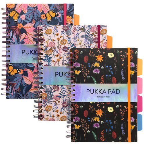 Pukka Bloom B5 Hardback Project Book Assorted Designs (Pack 3) 9494 BLM(ASST) (13955PK)
