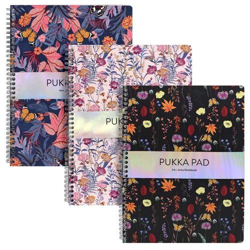 Pukka Bloom A4 Plus Jotta Book Round Corners Assorted Designs (Pack 3) 9497(AST) BLM (13962PK)