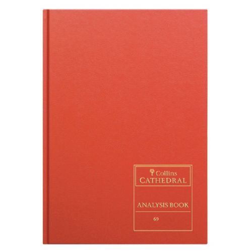 Collins Cathedral Analysis Book Casebound A4 5 Cash Column 96 Pages Red 69/5.1 (14270CS)