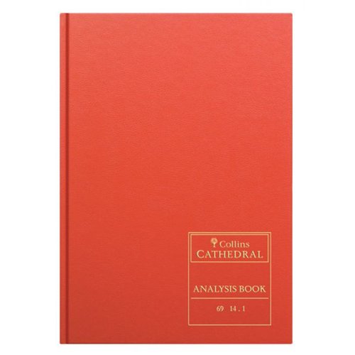 Collins Cathedral Analysis Book Casebound A4 14 Cash Column 96 Pages Red 69/14.1 (14312CS)
