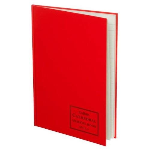 Collins Cathedral Analysis Book Casebound A4 16 Cash Column 96 Pages Red 69/16.1 (14319CS)
