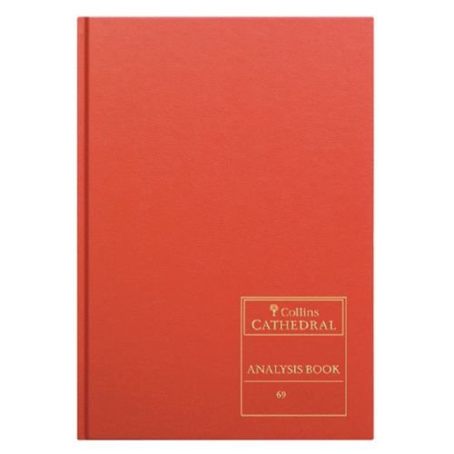 Collins Cathedral Analysis Book Casebound A4 20 Cash Column 96 Pages Red 69/20.1 (14333CS)