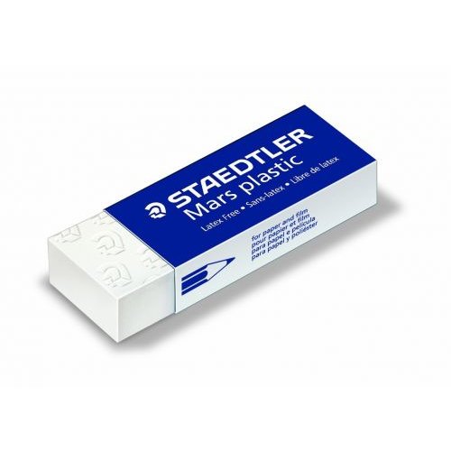 Staedtler Mars Plastic Eraser White with Blue Sleeve (Pack 2) (14540SR)