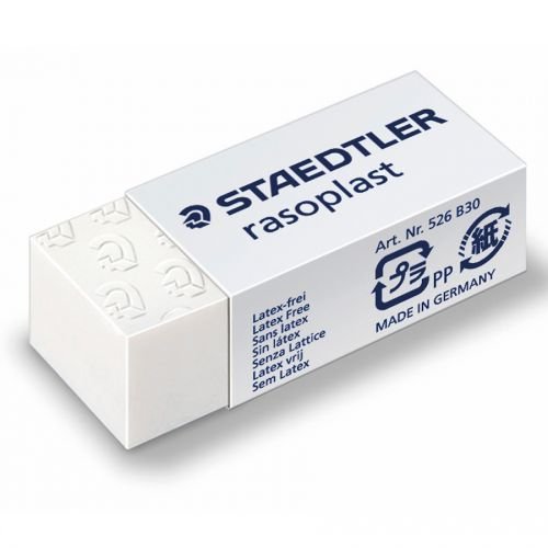 Staedtler Rasoplast Eraser White with White Sleeve (Pack 30) (14547SR)