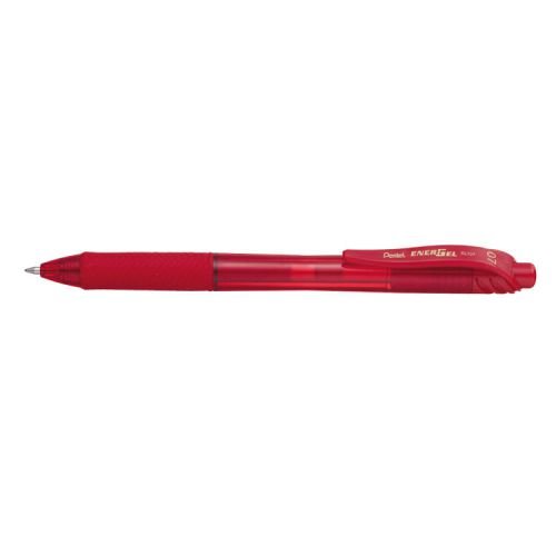 Pentel Energel X Gel Retractable Gel Rollerball Pen 0.7mm Tip 0.35mm Line Red (Pack 12) BL10.7 B (16678PE)