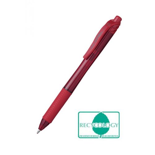 Pentel Energel X Gel Retractable Gel Rollerball Pen 1.0mm Tip 0.5mm Line Red (Pack 12) (16766PE)
