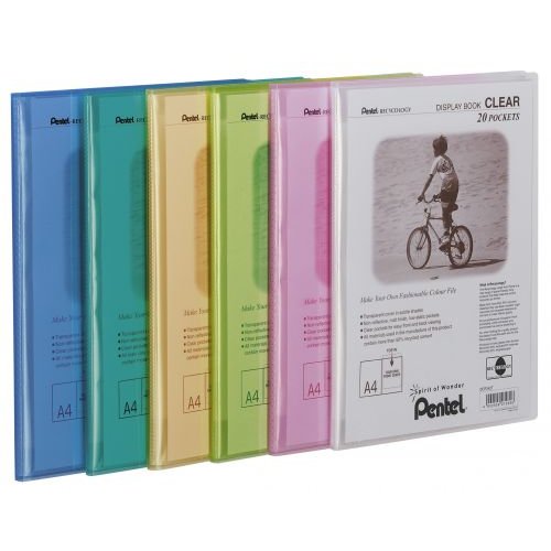 Pentel Recycology A4 Display Book Clear 30 Pocket Green (Pack 10) (16923PE)