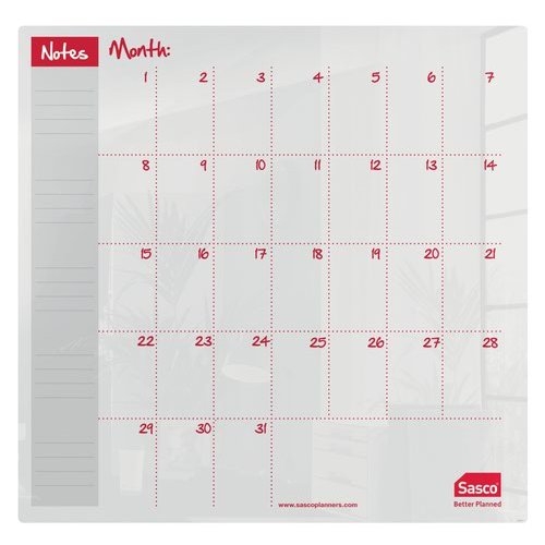 Sasco Month Planner Acrylic Desktop 450 x 450mm 2410185 (16944AC)