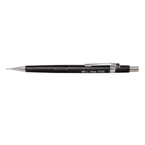 Pentel P205 Mechanical Pencil with Eraser Steel lined Sleeve with 6 x HB 0.5mm Lead (17077PE)