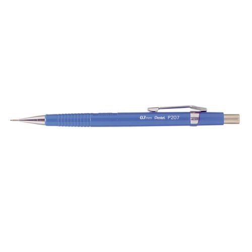 Pentel P207 Mechanical Pencil with Eraser Steel lined Sleeve with 6 x HB 0.7mm Lead (17084PE)