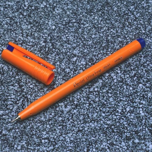 Pentel S570 Ultra Fine Pen Plastic 0.6mm Tip 0.3mm Line Blue (17175PE)