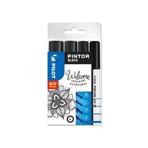 Pilot Pintor Paint Marker Extra Fine/Fine/Medium/Broad Black (Pack 4) 3131910537519 (17385PT)