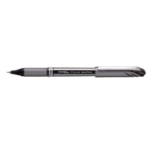 Pentel Energel Plus Gel Rollerball Pen 0.7mm Tip 0.35mm Line Black (Pack 12) (17399PE)