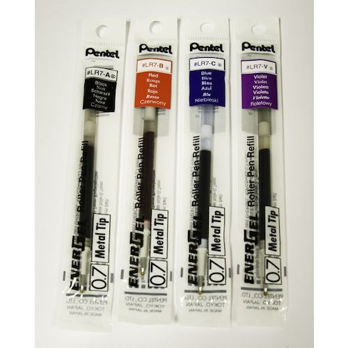 Pentel Refill for Pentel EnerGel Pens 0.7mm Tip Black (Pack 12) (17427PE)