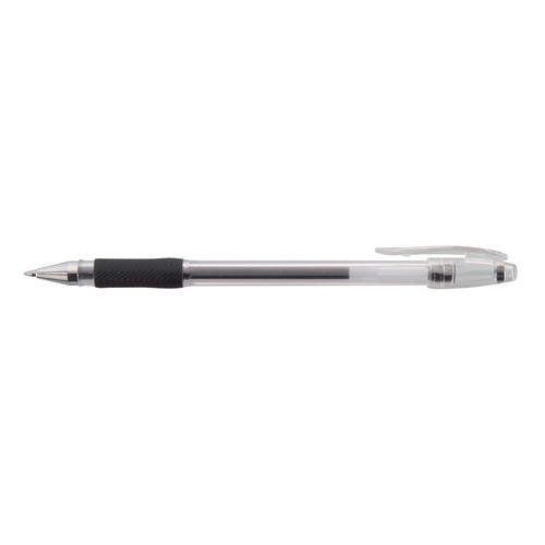 ValueX Gel Stick Pen Rubber Grip Rollerball Pen 0.5mm Line Black (Pack 10) (17931HA)