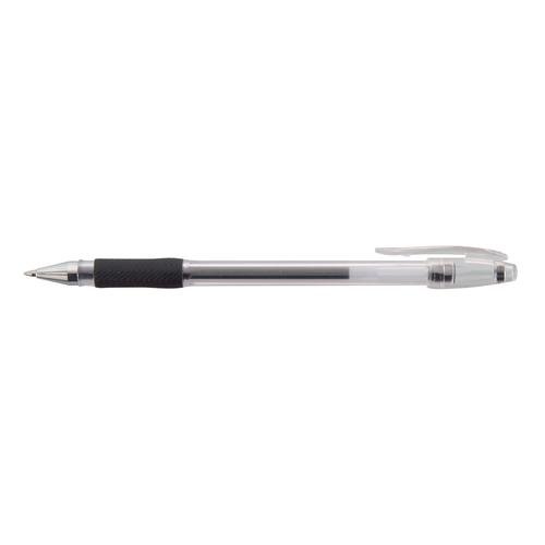 ValueX Gel Stick Pen Rubber Grip Rollerball Pen 0.5mm Line Black (Pack 10) (KF21716)