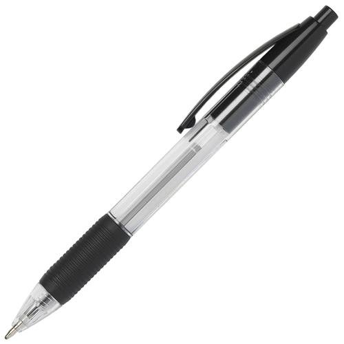 ValueX Retractable Ballpoint Pen Rubber Grip 1.0mm Tip 0.7mm Line Black (Pack 10) (17952HA)