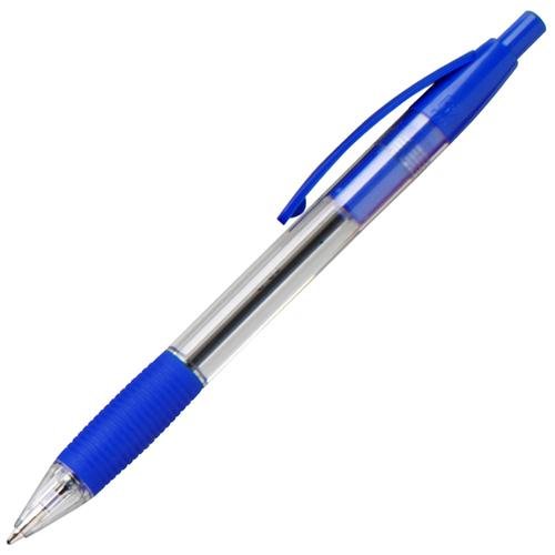 ValueX Retractable Ballpoint Pen Rubber Grip 1.0mm Tip 0.7mm Line Blue (Pack 10) (17959HA)