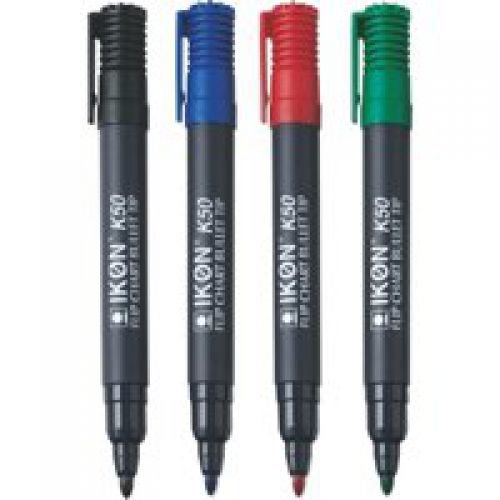 ValueX Flipchart Marker Bullet Tip 2mm Line Assorted Colours (Pack 4) (18085HA)