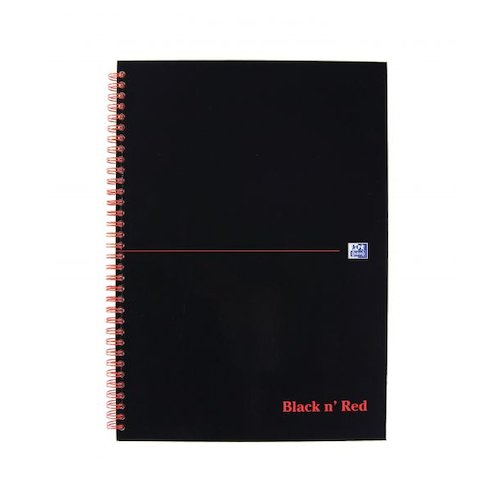 Black n Red Wirebound Hard Cover Notebook Ruled (18264HB)