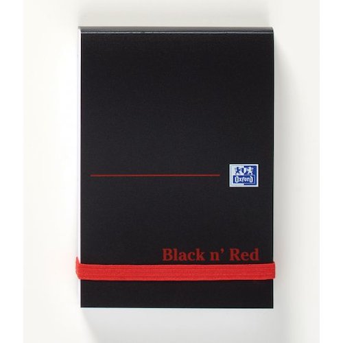 Black n Red Notebook Poly Casebound 90gsm Plain 192pg A7 (18376HB)