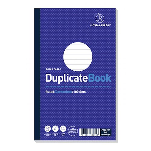 Challenge 210x130mm Duplicate Book Carbonless Ruled Taped Cloth Binding 100 Sets (Pack 5) (18397HB)