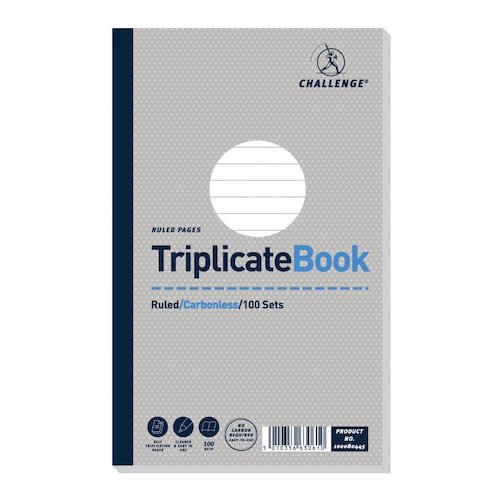 Challenge Triplicate Book Carbonless Taped Cloth Binding (18425HB)