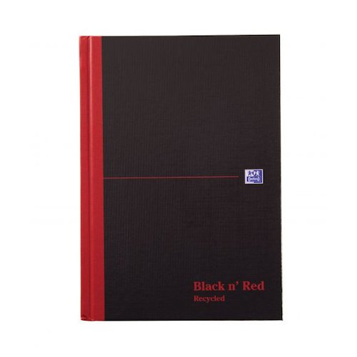 Black n Red Casebound Hard Cover Notebook Recycled Ruled (18551HB)