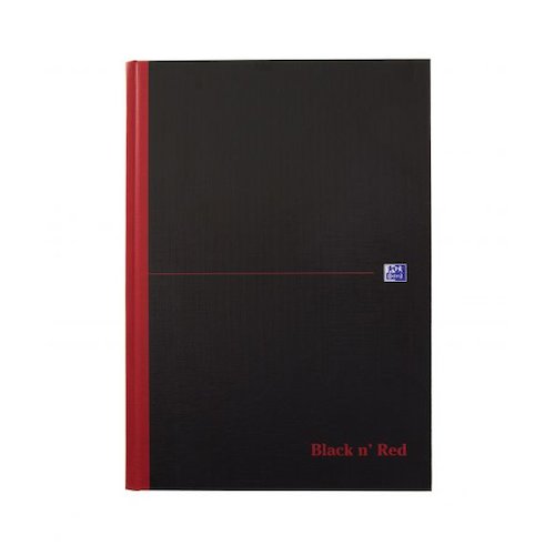 Black n Red Notebook Casebound 90gsm Ruled Indexed A Z 192pp A4 (18824HB)