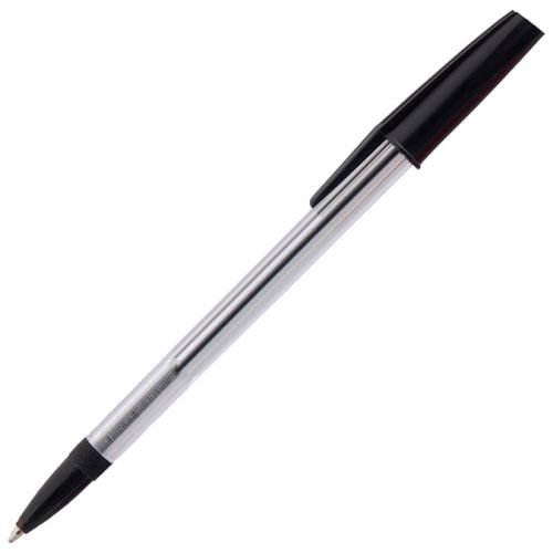 ValueX White Box Ballpoint Pen 1.0mm Tip 0.7mm Line Black (Pack 50) (18834HA)