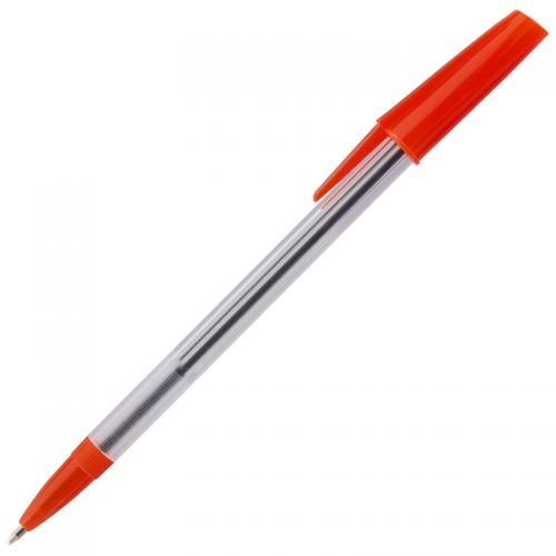 ValueX White Box Ballpoint Pen 1.0mm Tip 0.7mm Line Red (Pack 50) (18841HA)