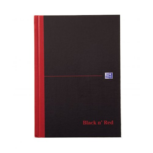 Black n Red Casebound Hard Cover Notebook A Z Ruled (18845HB)