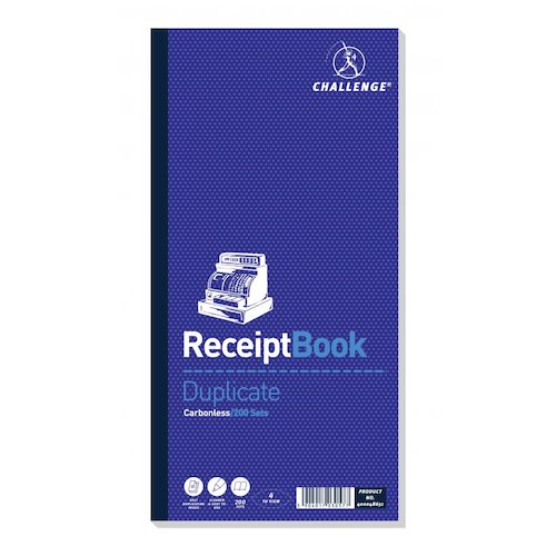Challenge Duplicate Book Carbonless Receipt Book 4 Sets per Page 200 Sets 280x141mm (18901HB)
