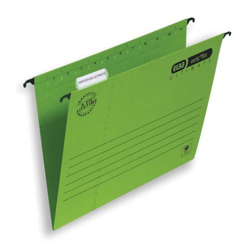 Elba Verticflex Ultimate Suspension File 15mm V base 240gsm Foolscap Green (19188HB)