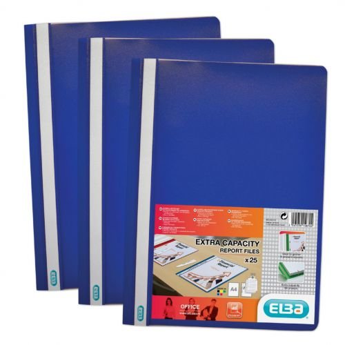 Elba Report File Polypropylene A4 Black (Pack 50) 400055030 (19412HB)
