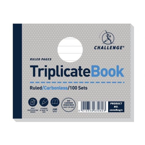 Challenge Triplicate Book Carbonless Ruled 100 Sets 105x130mm (19622HB)
