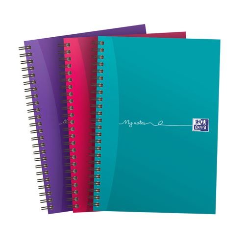 Oxford Mynotes Twinwire Notebook 200 Pages A5 Assorted (Pack 3) 400159503 (19825HB)