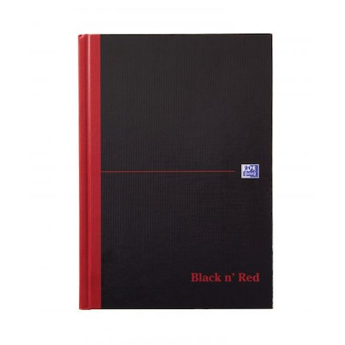 Black n Red Casebound Hardback A5 Notebook Single Cash 192 Pages 100080414 (19979HB)