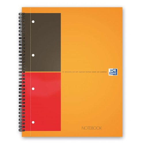 Oxford International Wirebound Notebook A4+ Perforated 160 Pages Orange 100104036 (19986HB)