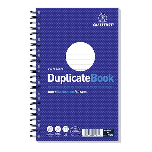 Challenge Duplicate Book Carbonless Wirebound Ruled 210x130mm (Pack 5) 100080469 (20035HB)