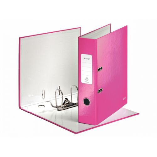 Leitz WOW Lever Arch File 80mm Spine for 600 Sheets A4 Pink (20066ES)