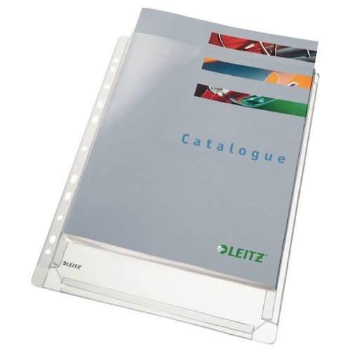 Leitz Multi Punched Expanding Pocket Polypropylene A4 170 Micron Top Opening Clear (Pack 5) 47188 (20367ES)