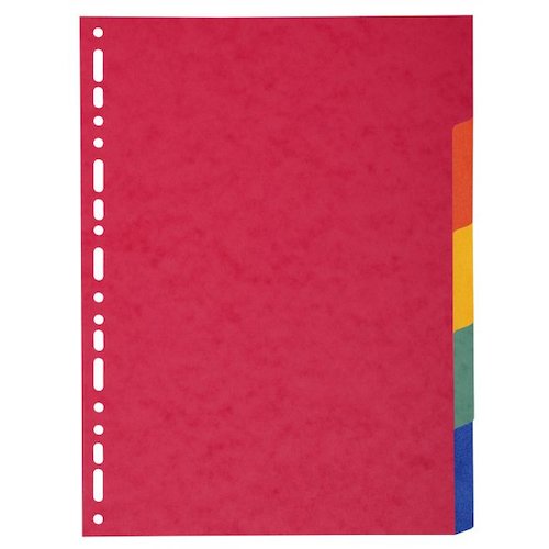 Exacompta Forever Recycled Divider 5 Part A4 Extra Wide 220gsm Card Vivid Assorted Colours (20546EX)